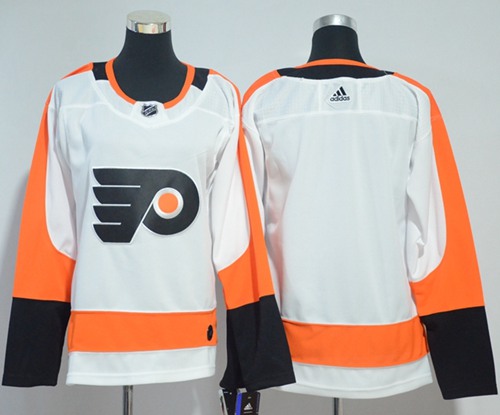 Adidas Flyers Blank White Road Authentic Women's Stitched NHL Jersey - Click Image to Close